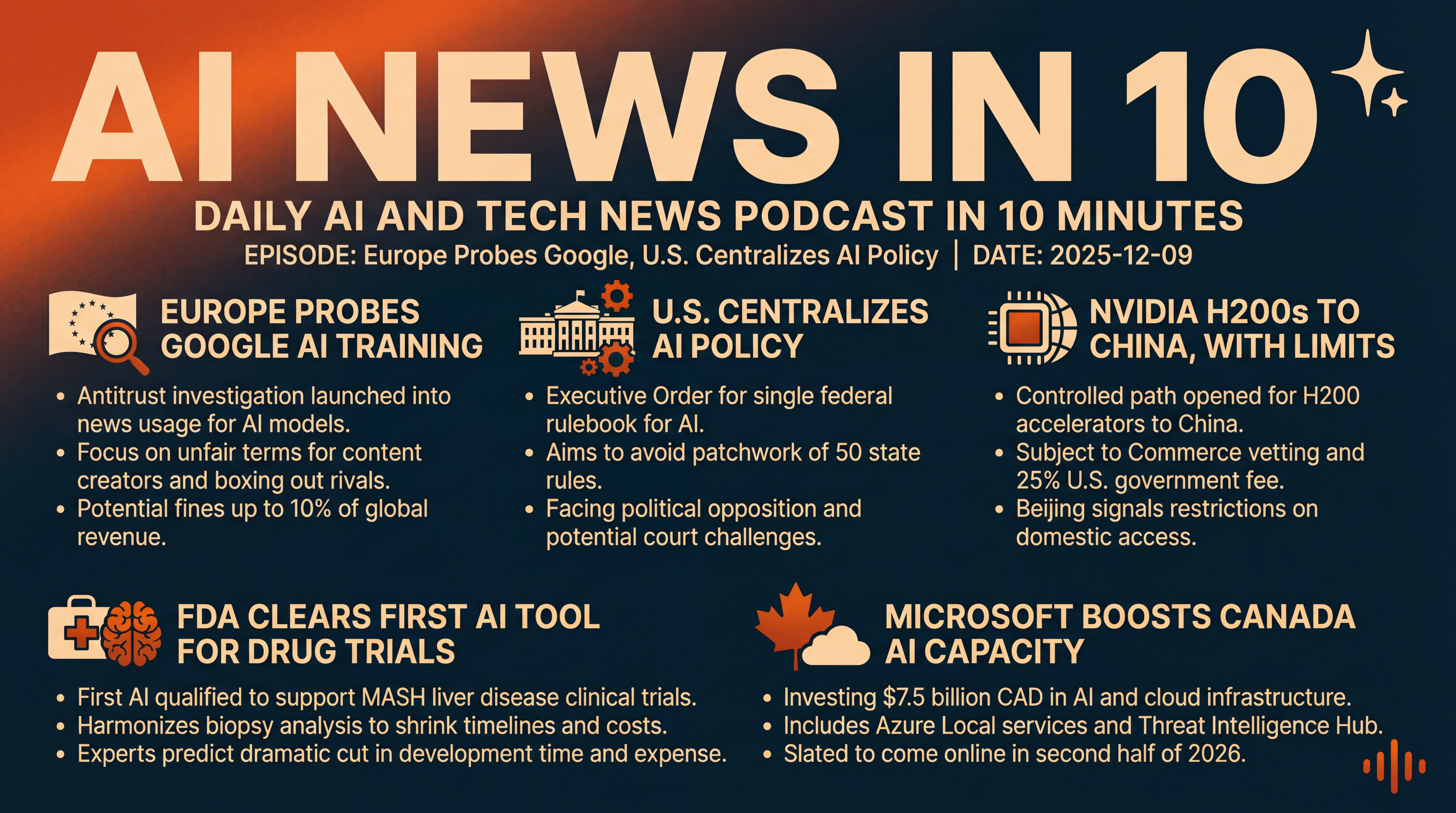 Infographic for Europe Probes Google, U.S. Centralizes AI Policy