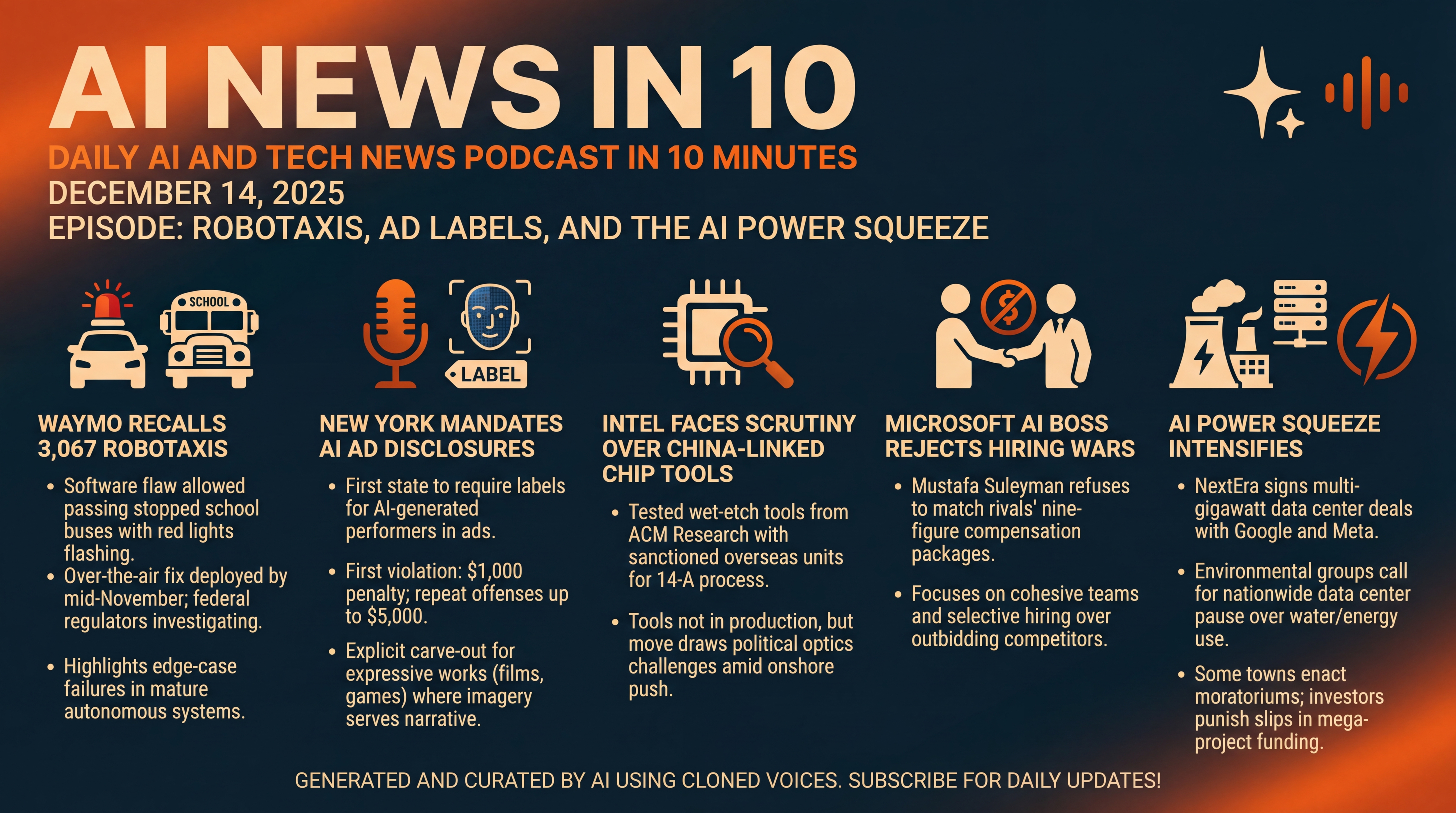 Infographic for Robotaxis, Ad Labels, and the AI Power Squeeze