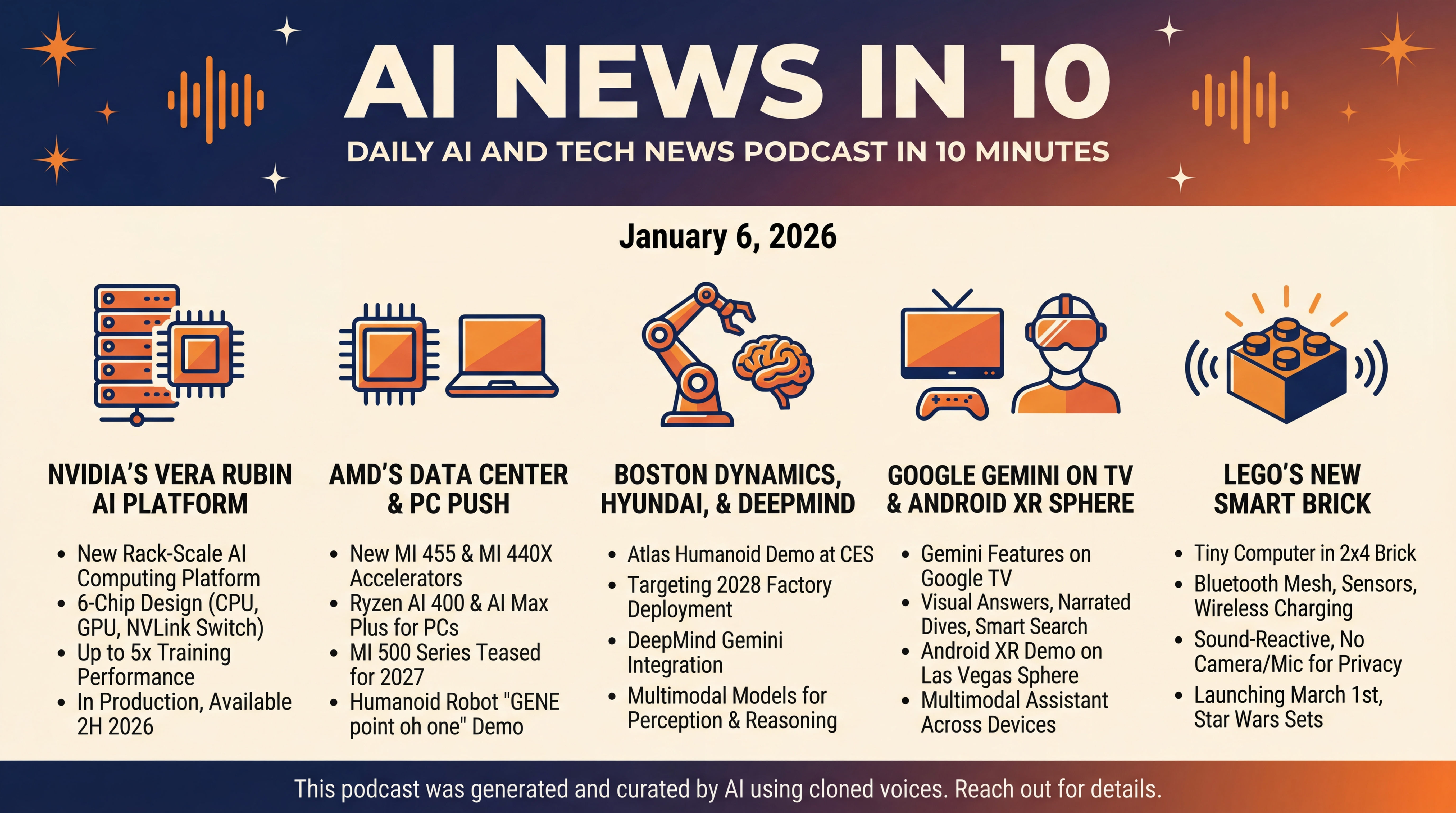 Infographic for Rubin Rises, Humanoids March, Smart Bricks Click