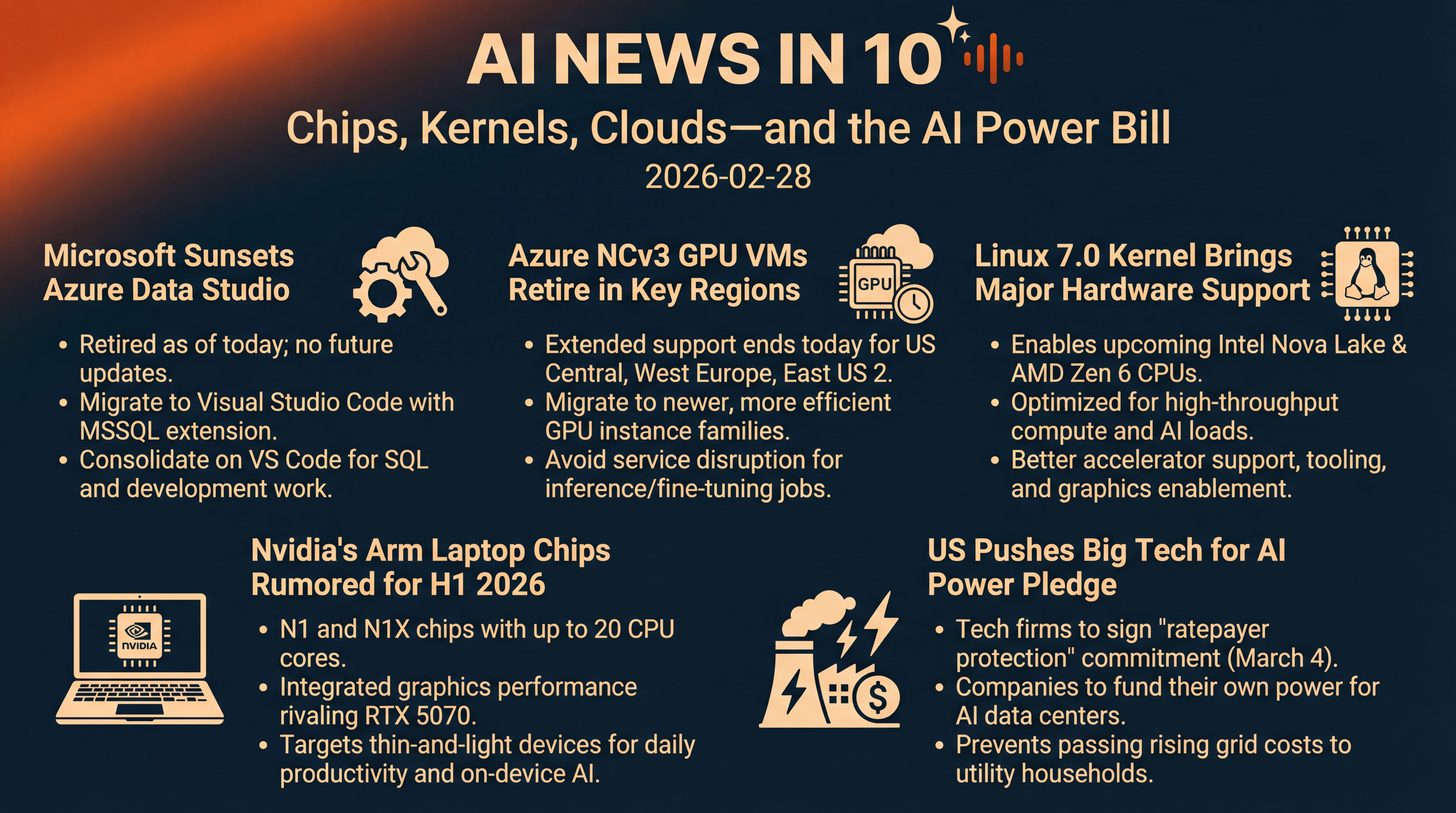 Infographic for Chips, Kernels, Clouds—and the AI Power Bill