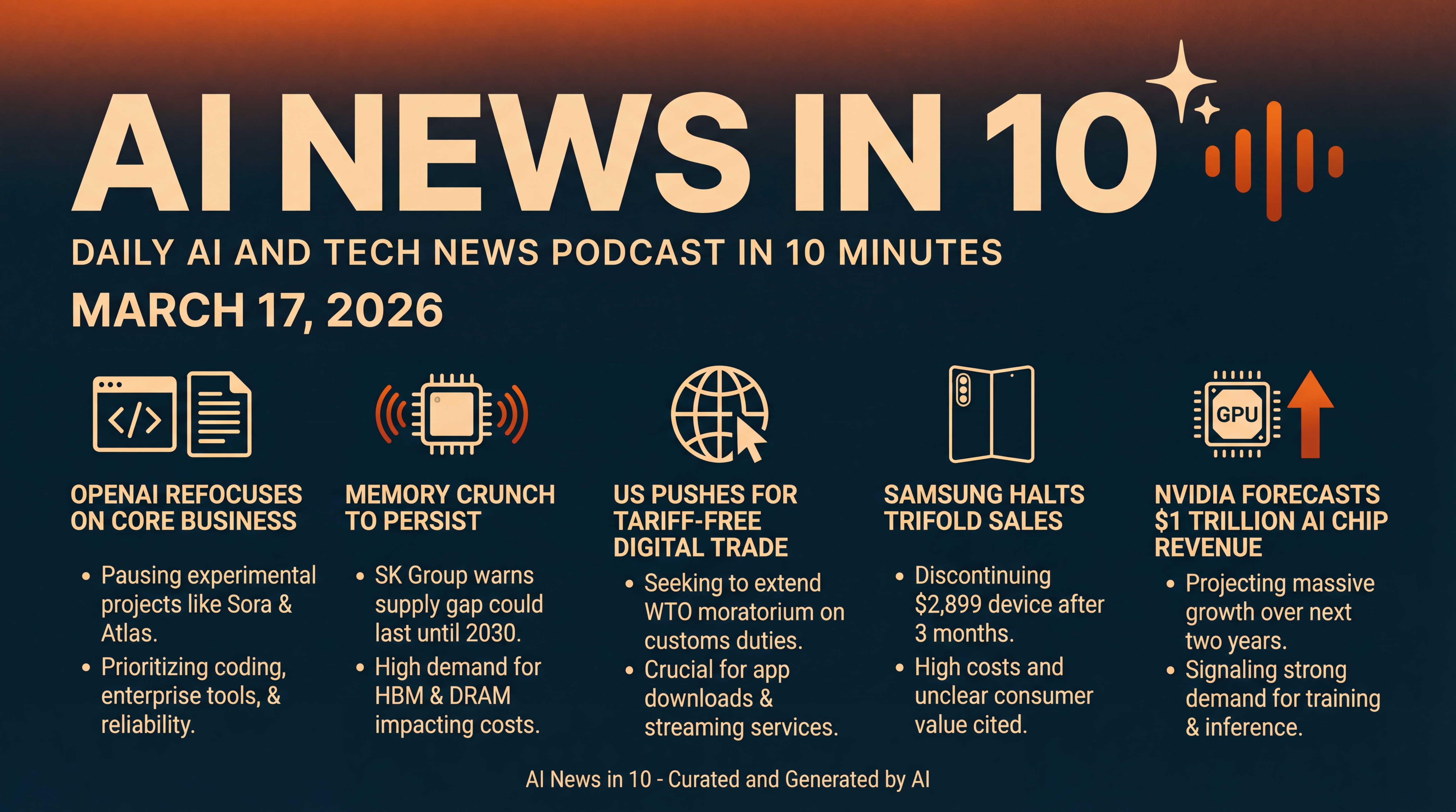 Infographic for OpenAI Refocuses, Memory Crunch, Nvidia’s Trillion Bet