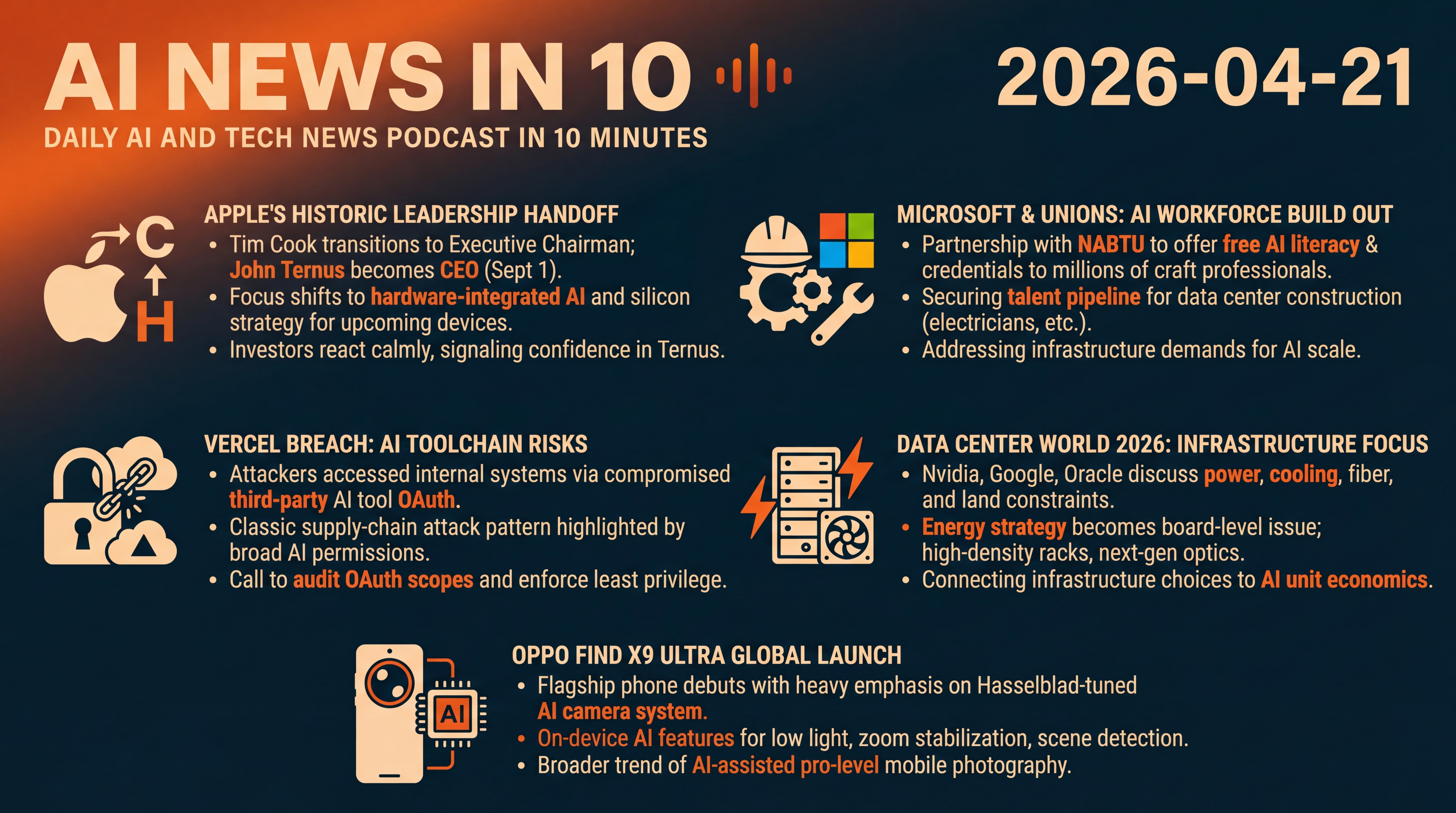 Infographic for Hardware to Hard Hats: AI’s Busy Tuesday