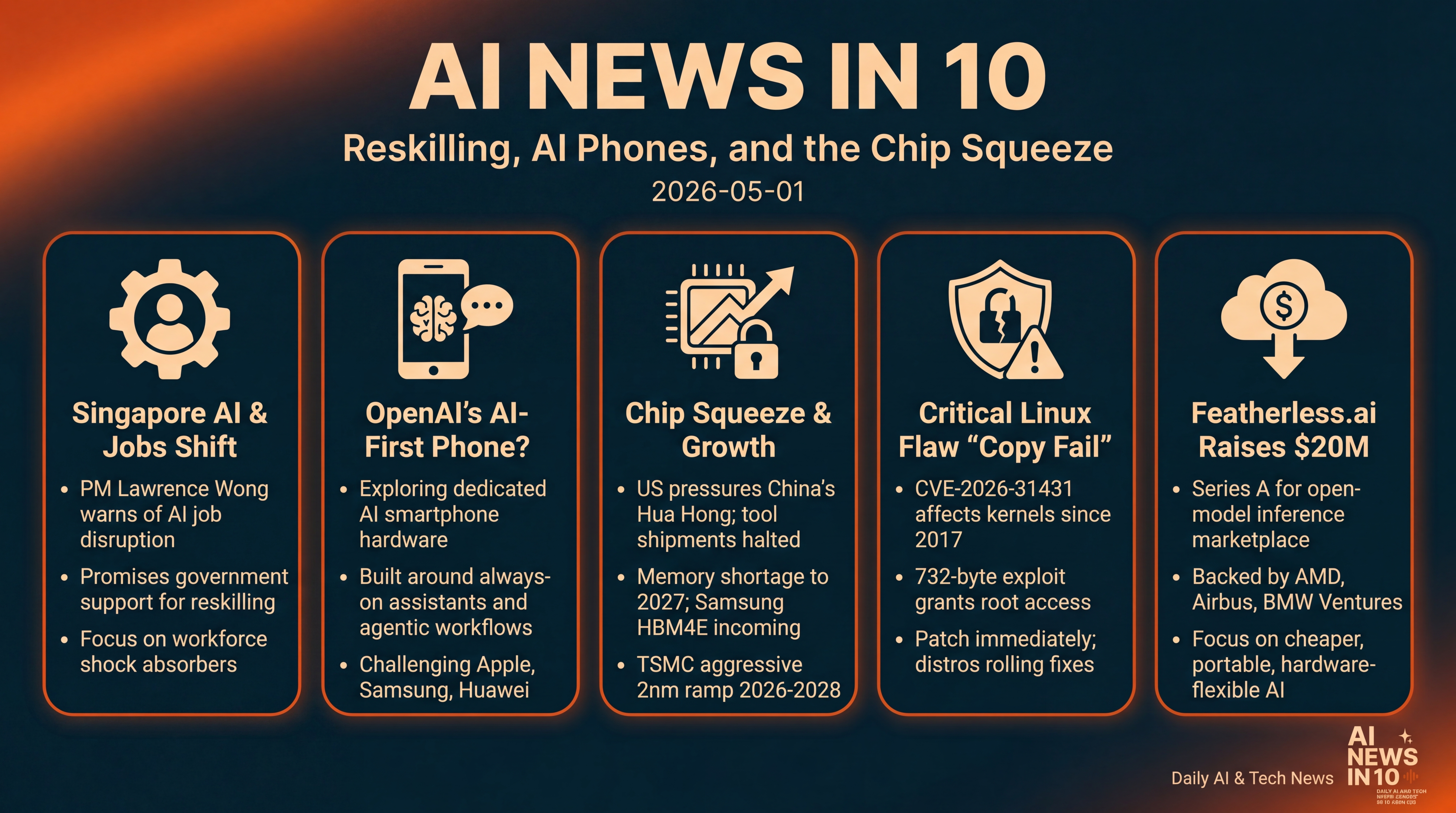 Infographic for Reskilling, AI Phones, and the Chip Squeeze