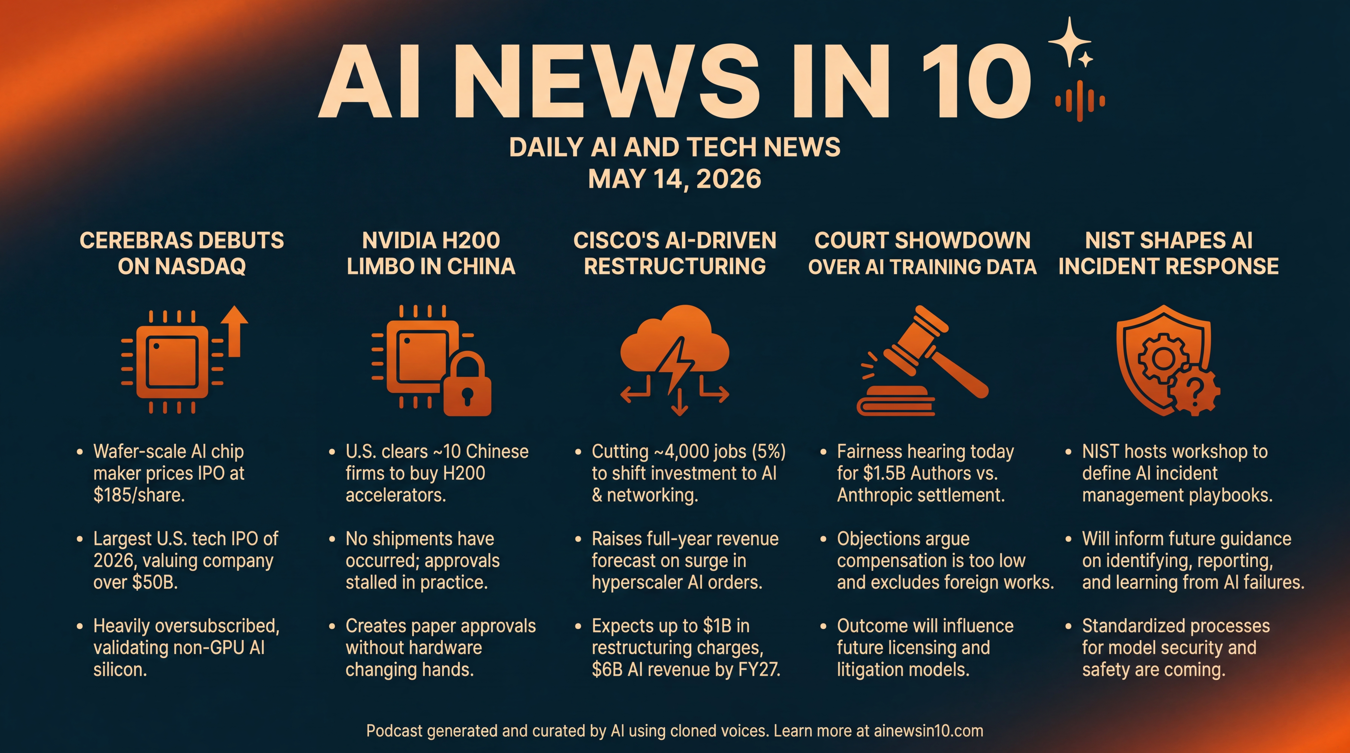 Infographic for Cerebras Debuts, H200 Limbo, Courts Weigh In