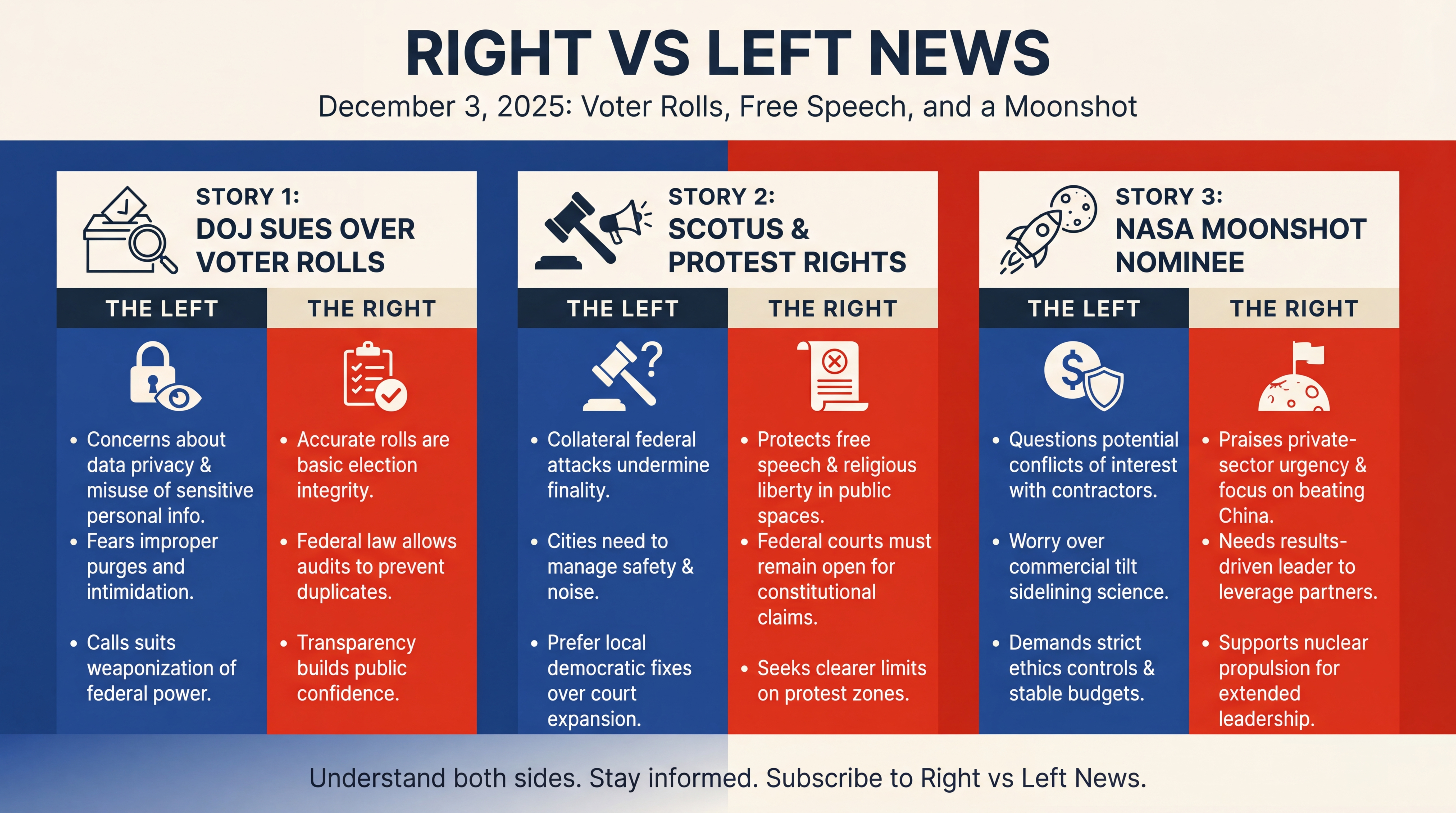 Infographic for Voter Rolls, Free Speech, and a Moonshot