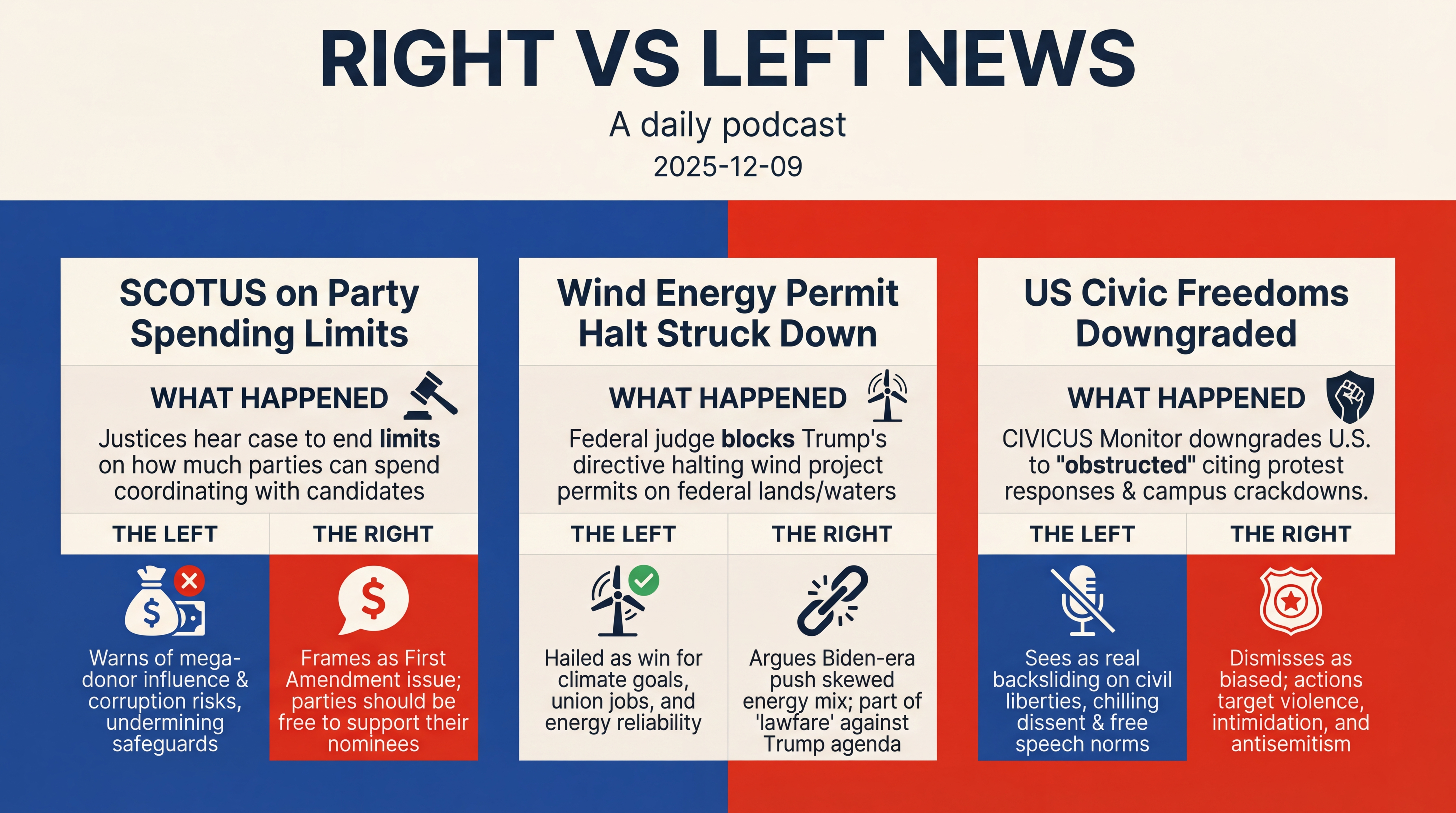 Infographic for Courts, Cash, Wind, and Civic Space