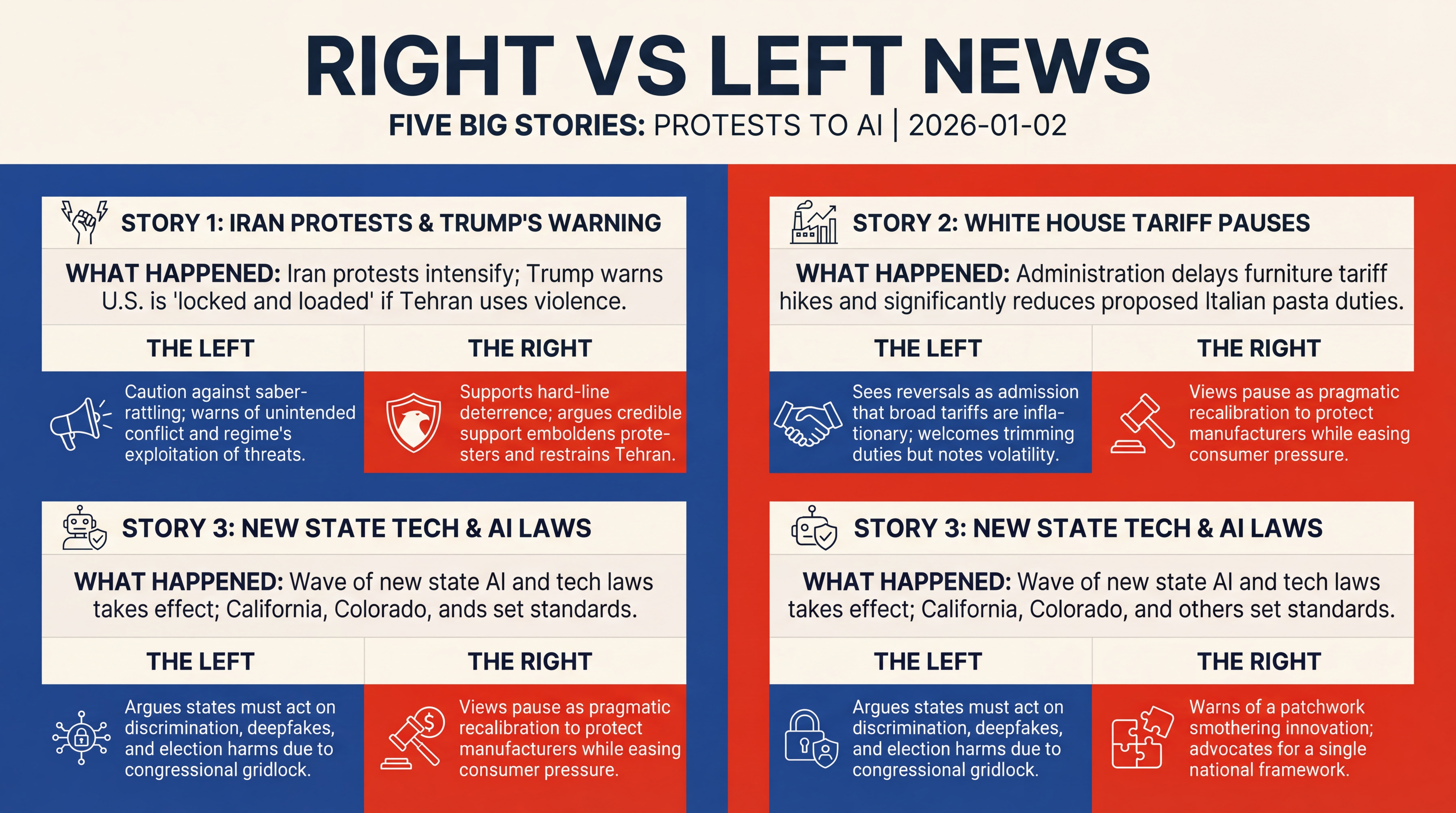 Infographic for Five Big Stories: Protests to AI