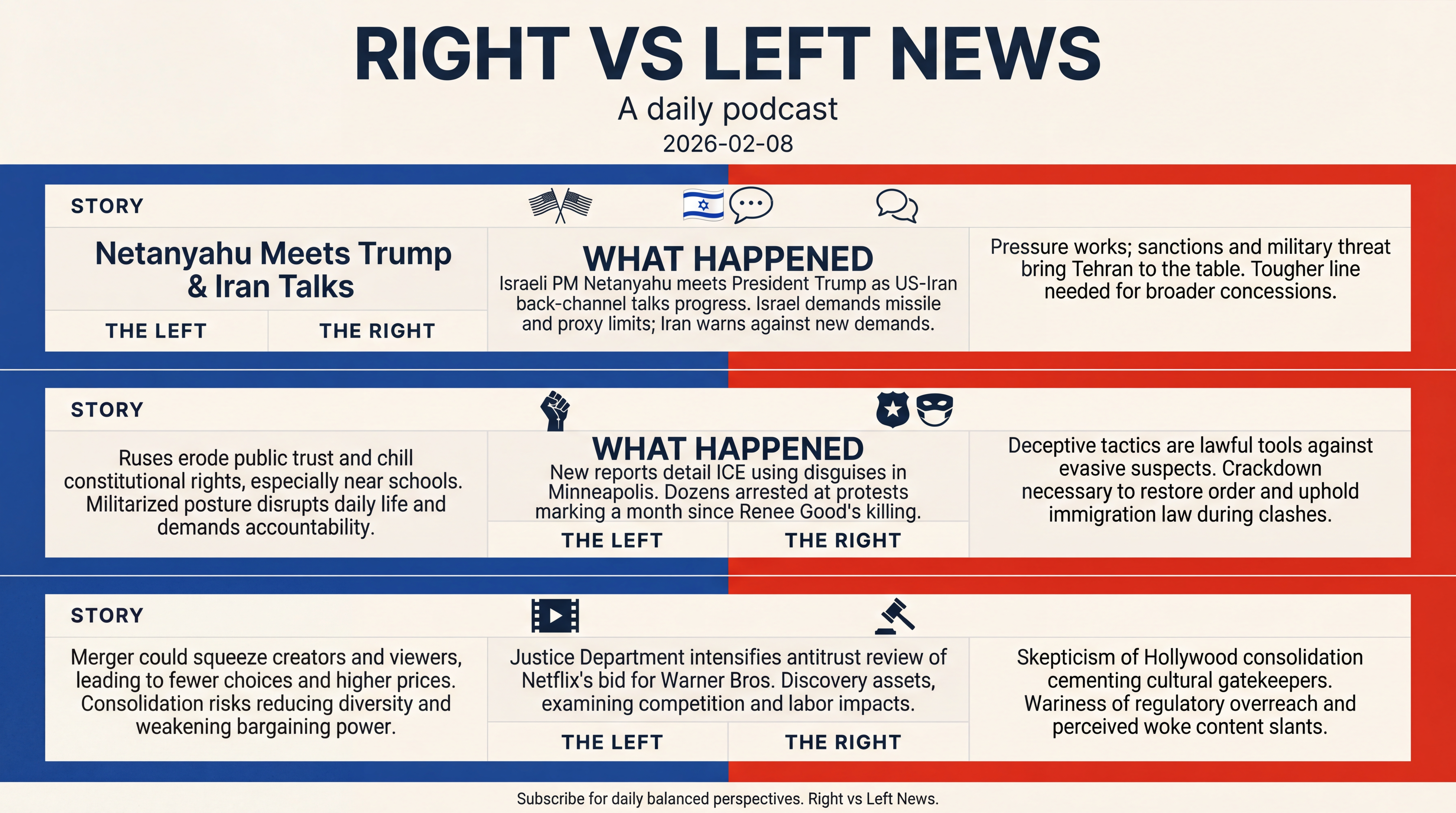 Infographic for High-Stakes Talks, ICE Ruses, and Liftoff