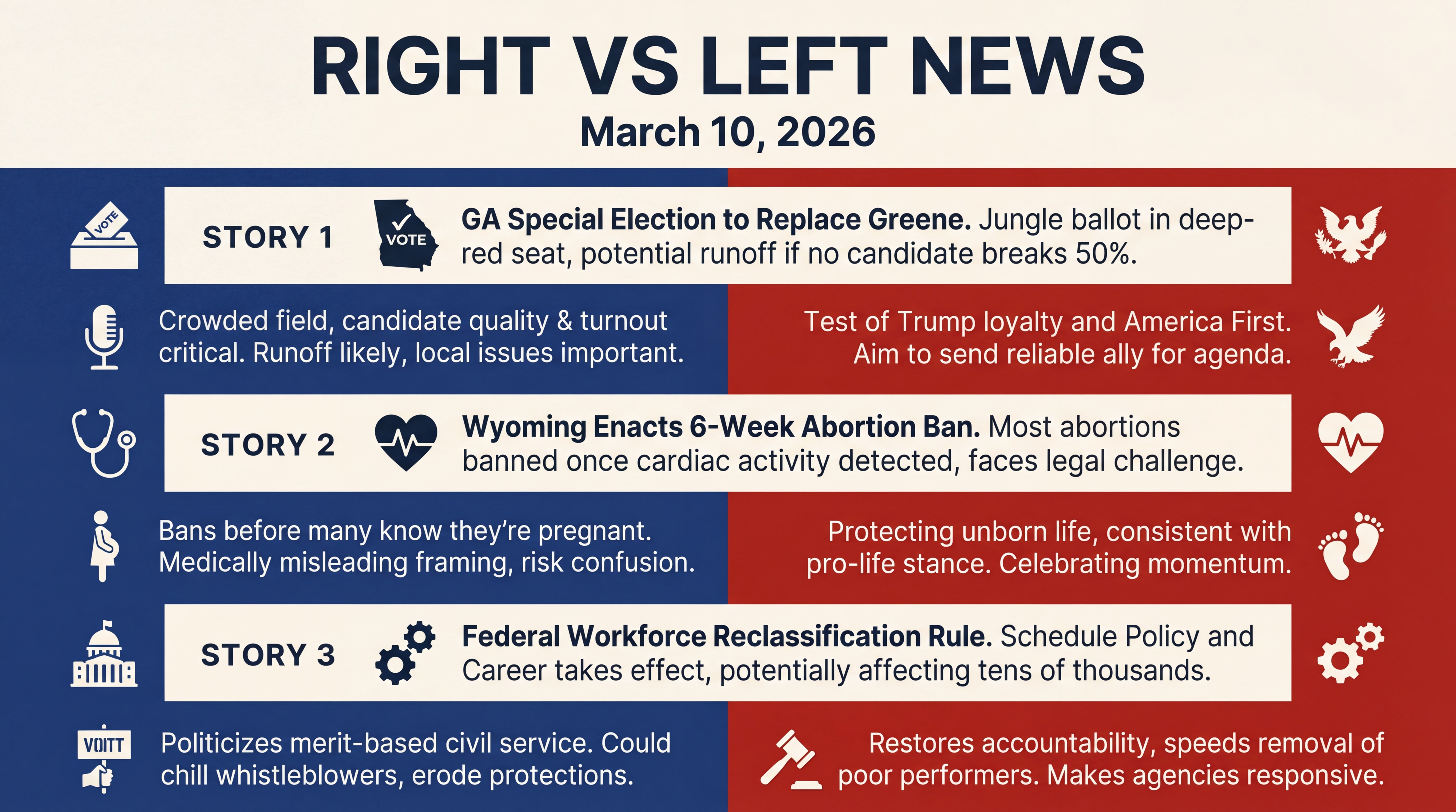Infographic for Runoff Rumblings, Abortion Battles, and Wildfire Warnings