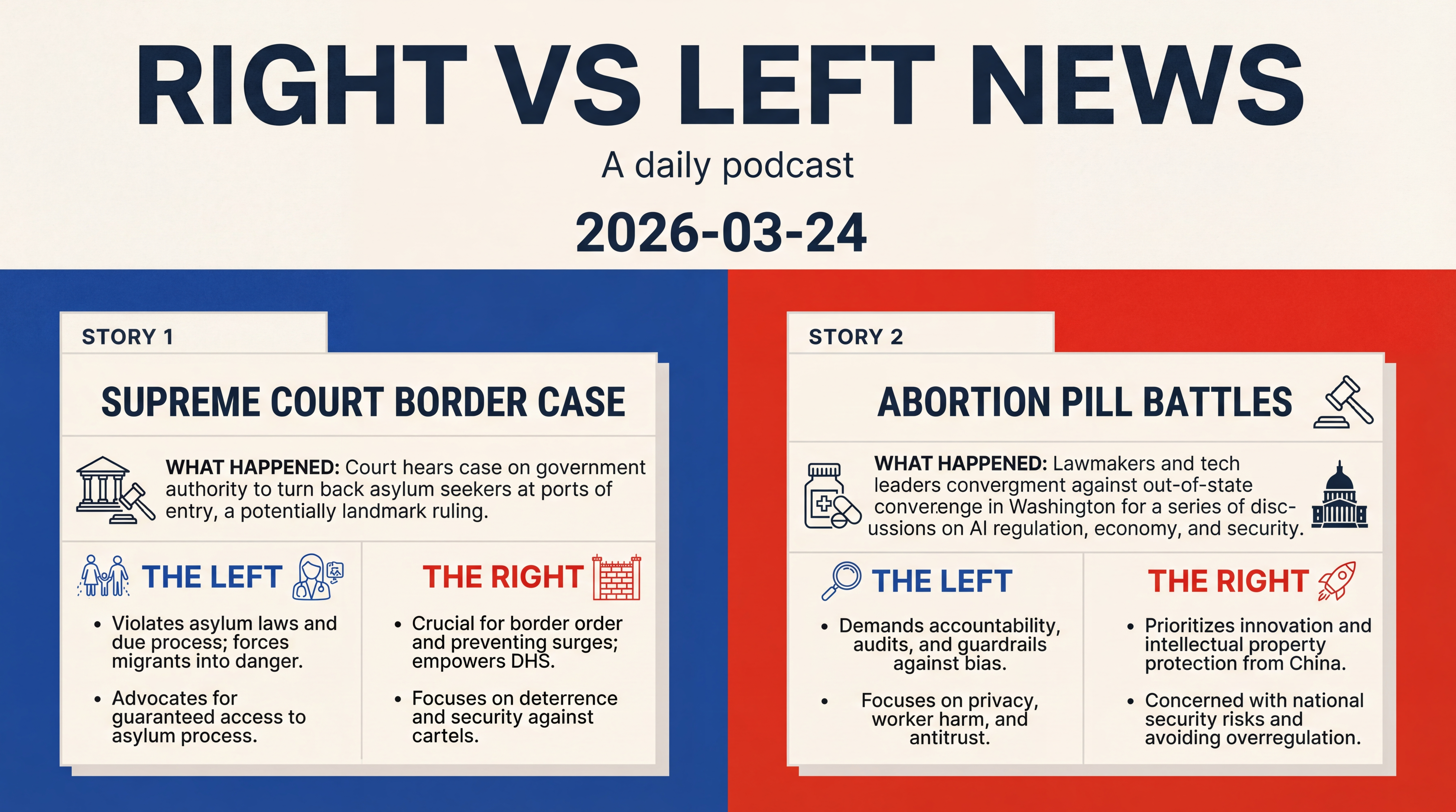Infographic for Border Rulings, Pill Wars, and the AI Moment