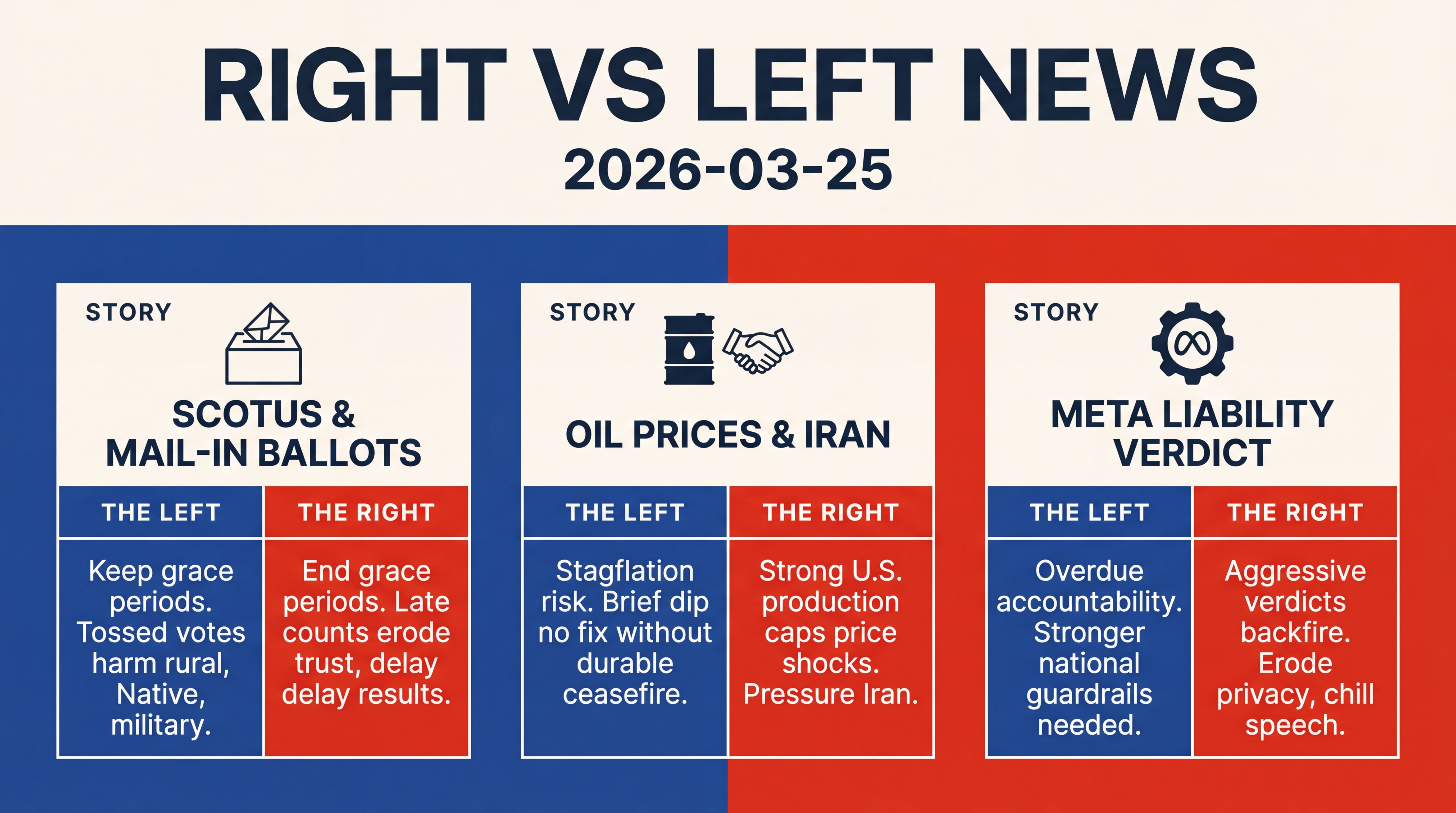 Infographic for Ballots, Barrels, Battlefronts, and a Big Tech Reckoning