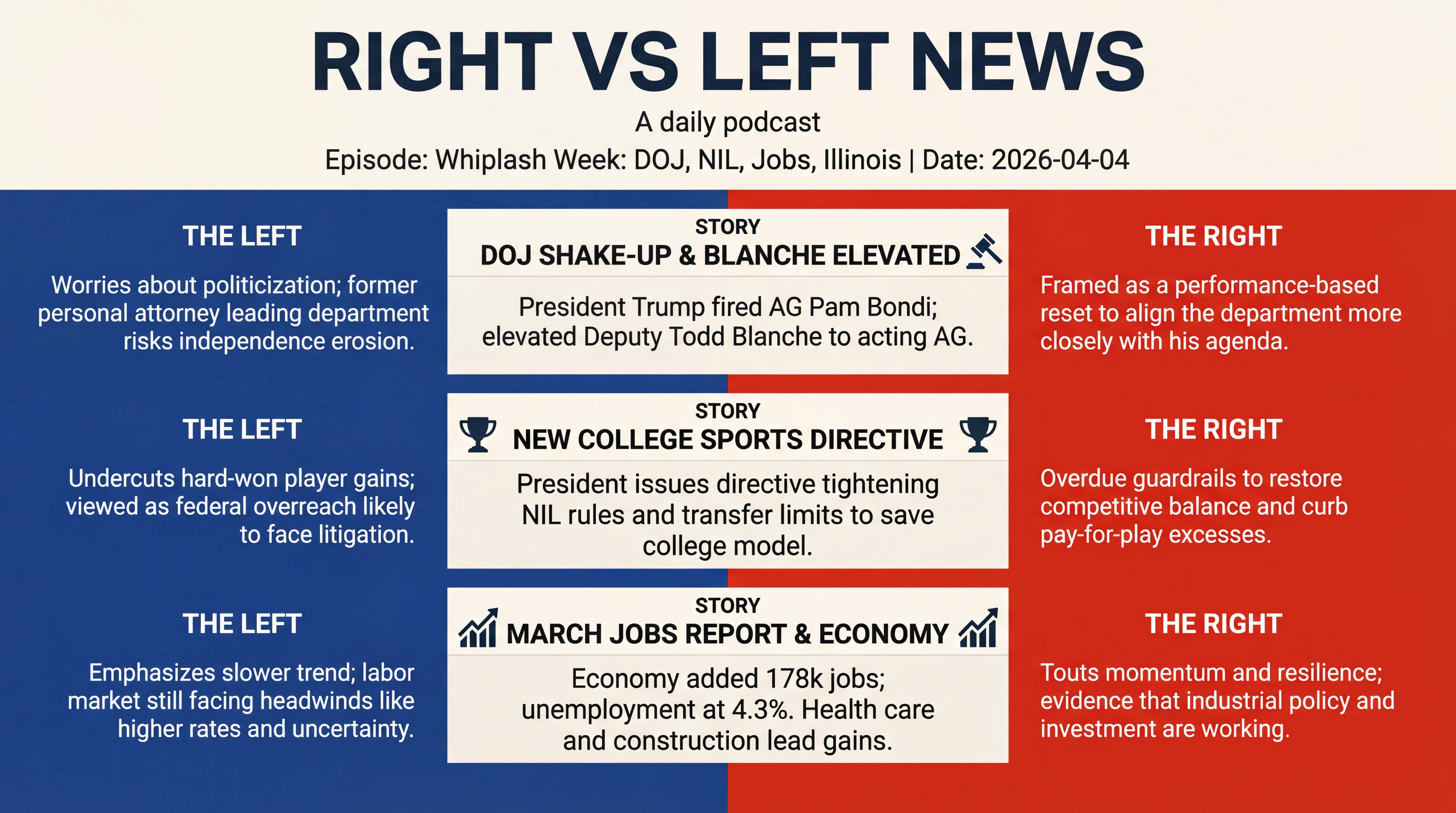 Infographic for Whiplash Week: DOJ, NIL, Jobs, Illinois