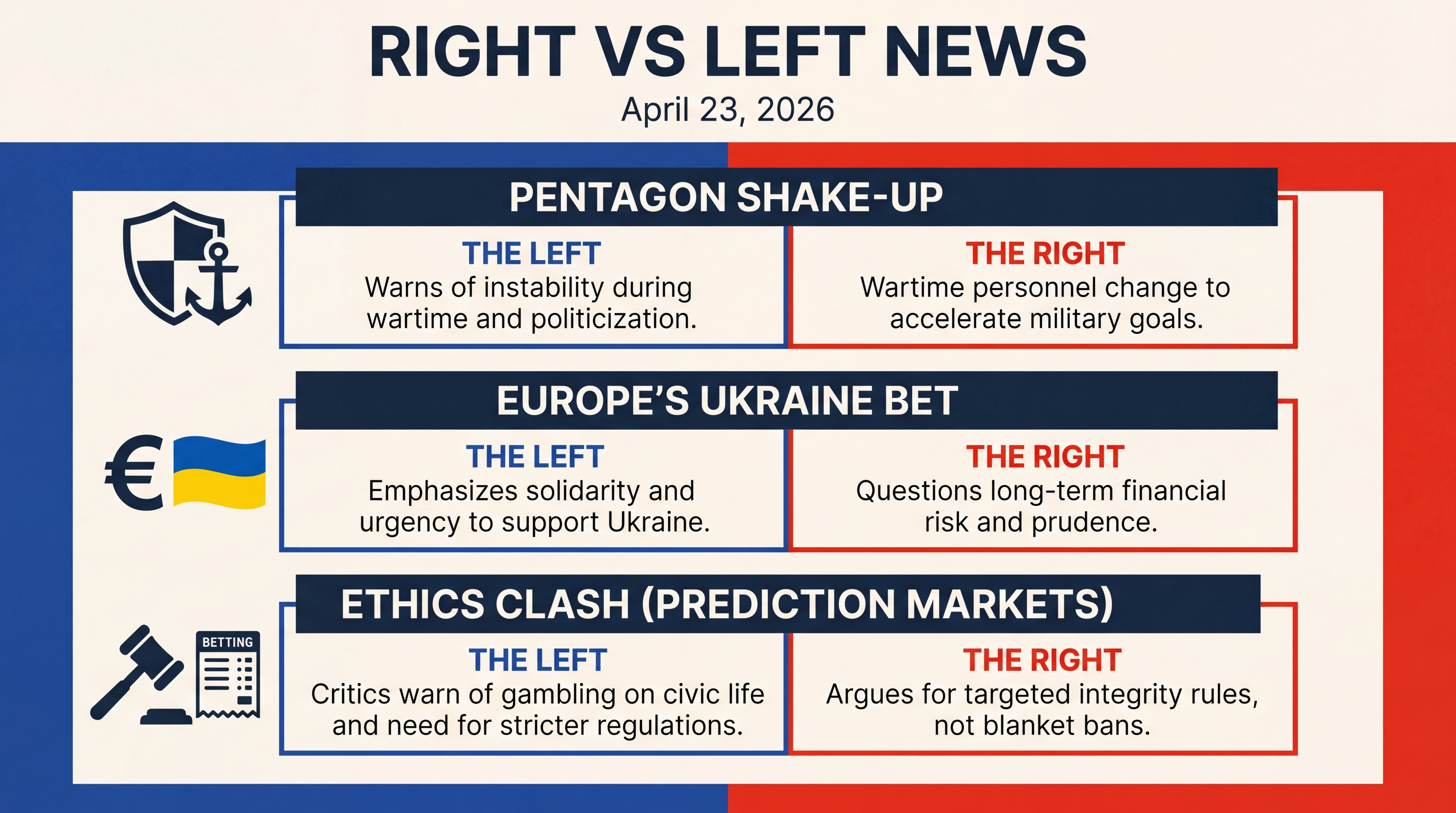 Infographic for Pentagon Shake-Up, Europe’s Ukraine Bet, Ethics Clash