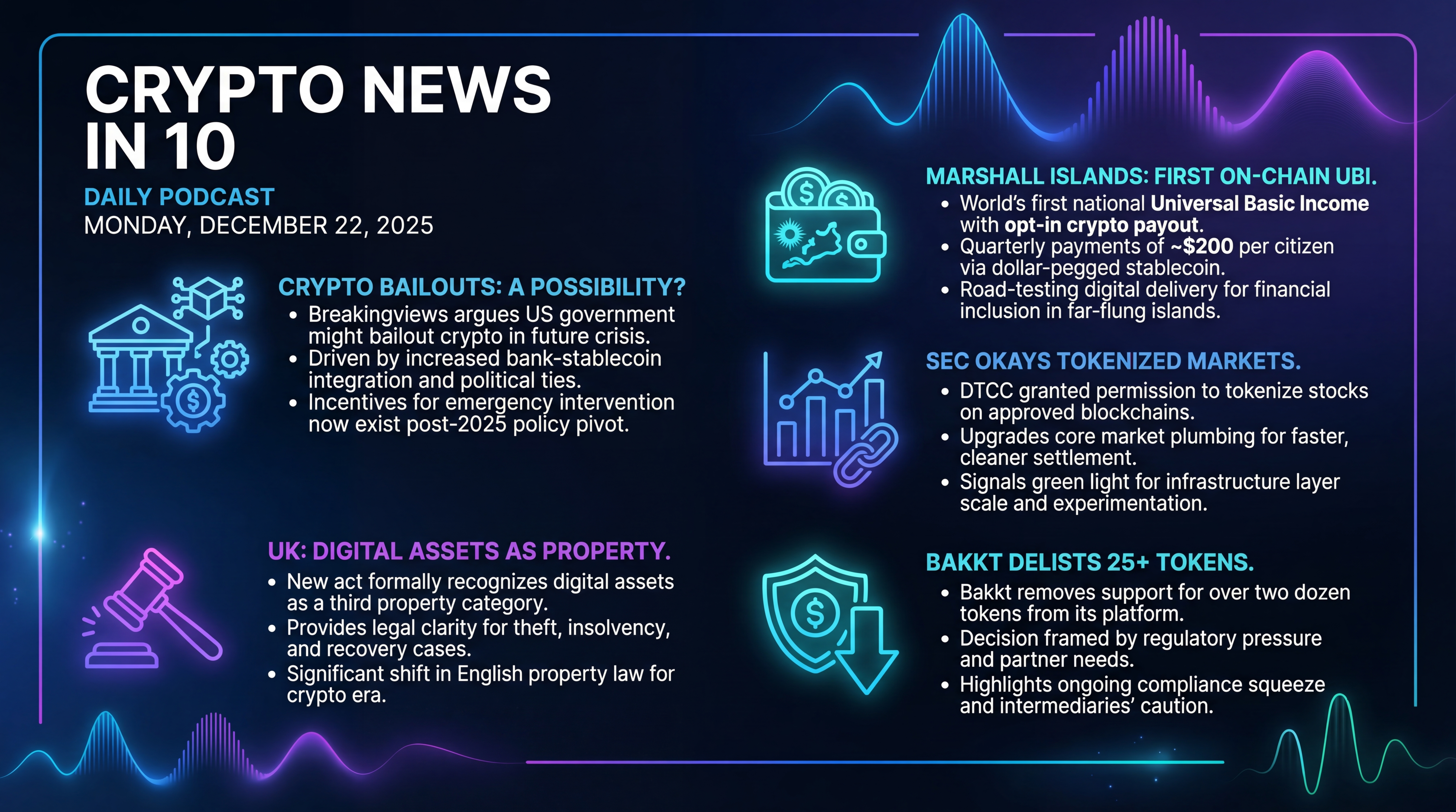 Infographic for Bailouts, On-Chain UBI, and Tokenized Markets