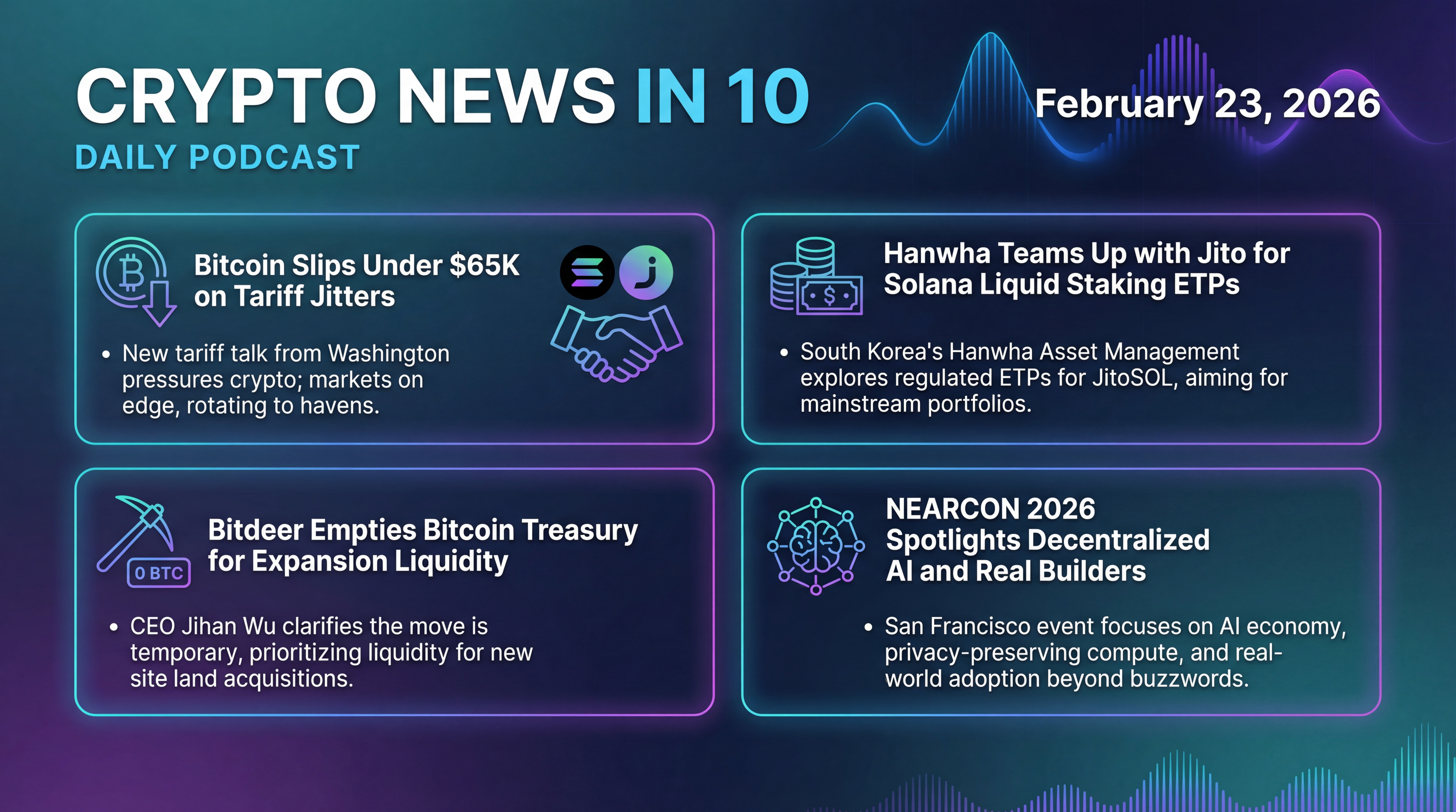 Infographic for Tariff Jitters, Stablecoin Surge, NEARCON Spotlight