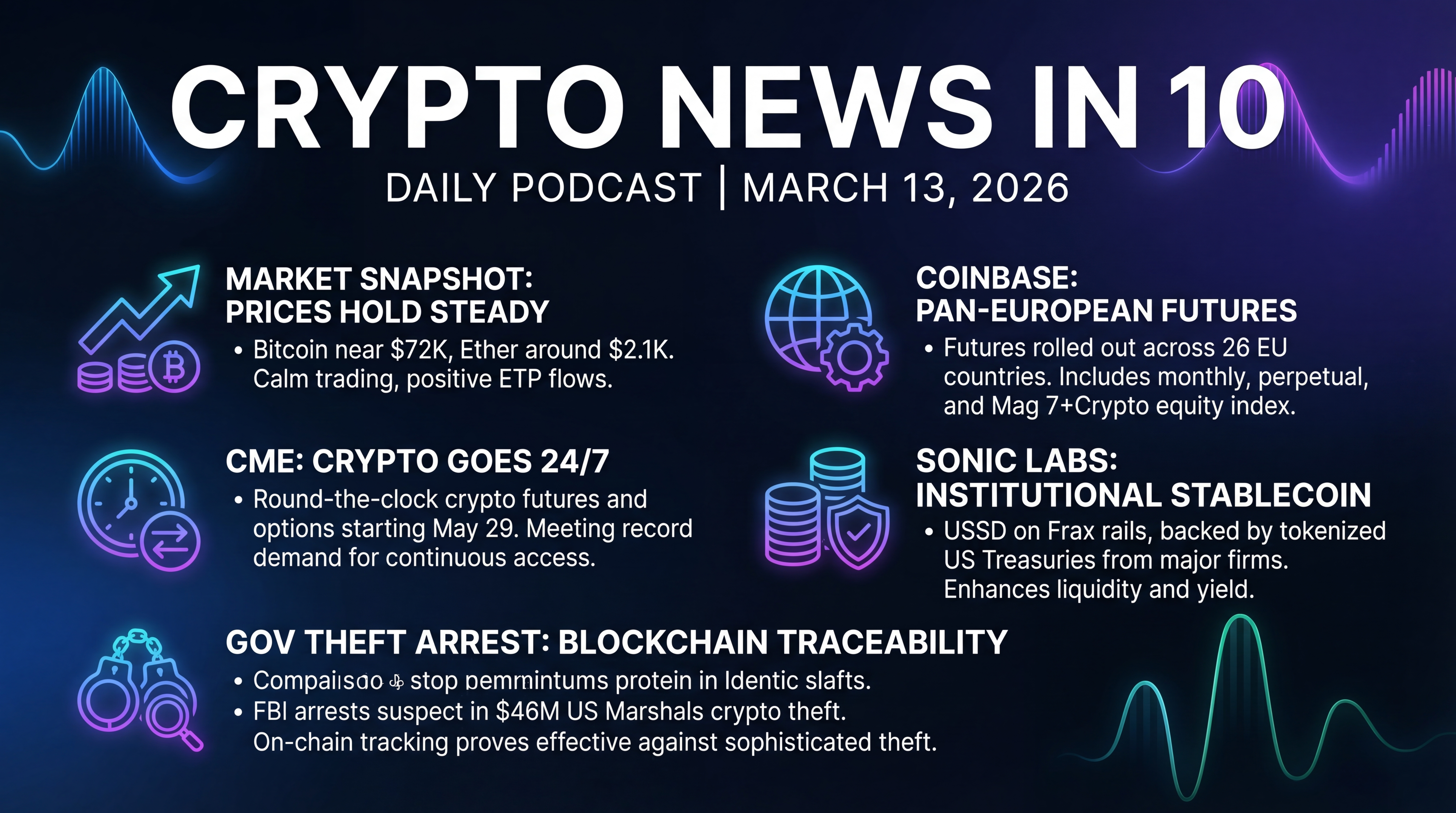 Infographic for Crypto’s Weekend Bid: Futures, Stables, Scrutiny