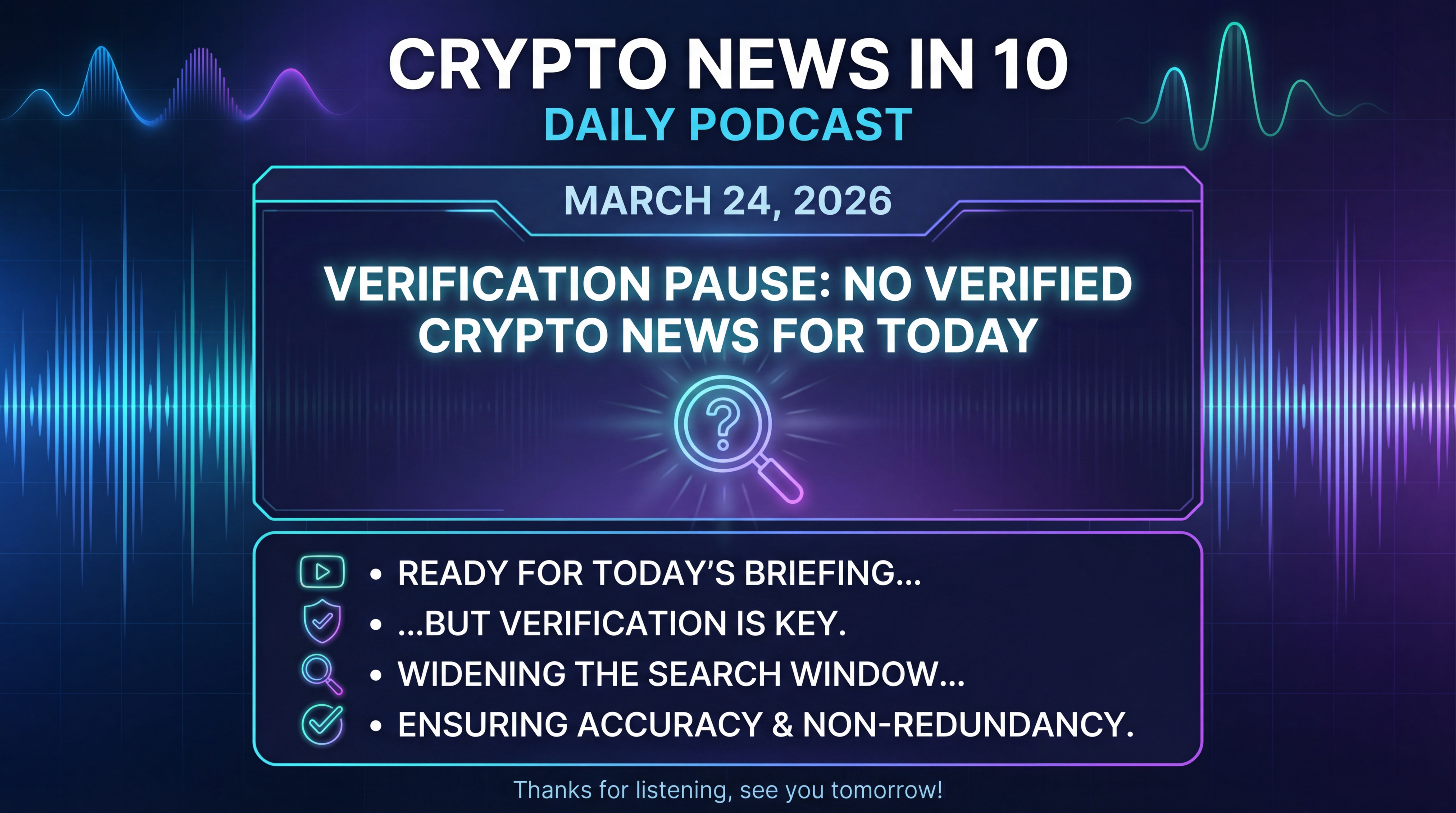Infographic for No Filler, Just Verified Crypto News